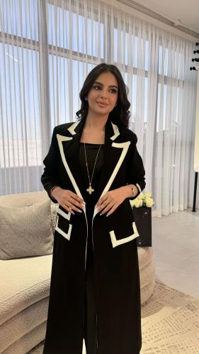 Black blazer with white insert