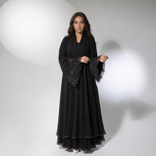 Double chiffon abaya