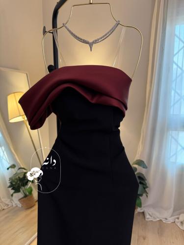 Soft black dress with train