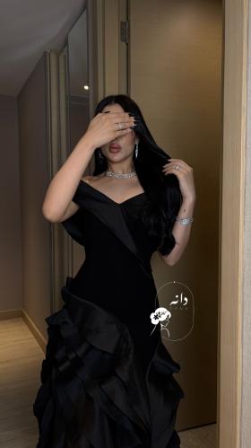 Long black evening dress