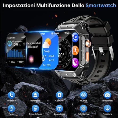 اوكيتل BT80 ساعة ذكية متينة شاشة AMOLED مقاس 2.13...