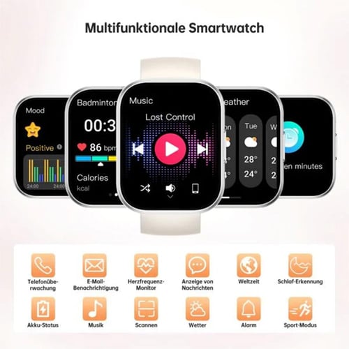 اوكيتل BT103 ساعة ذكية شاشة TFT مقاس 1.91 بوصة، مق...