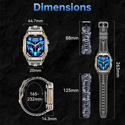 اوكيتل BT80 ساعة ذكية متينة شاشة AMOLED مقاس 2.13...