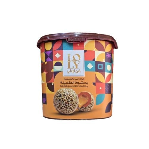 كرات التمر بالسمسم بحشوة الطحينة