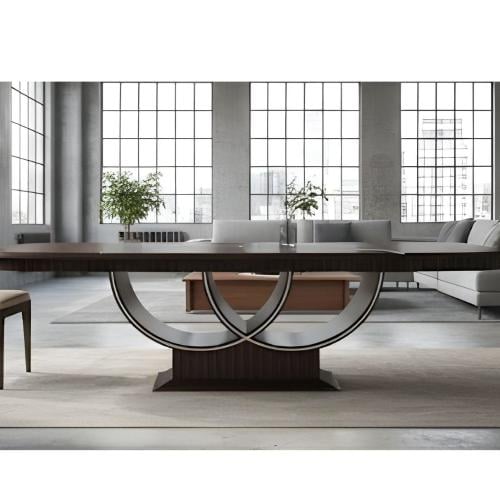 Dining table 220 × 110 natural wood with an elegant appearance