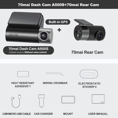 70mai Smart Dash Cam Pro Plus Sets A500S 5MP Resol...