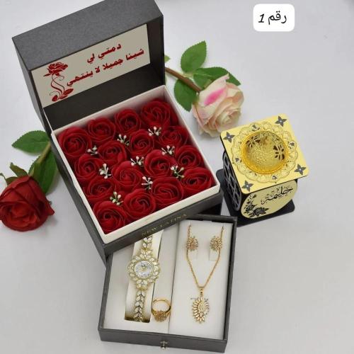 طقم ساعة سهرات فصوص زركون