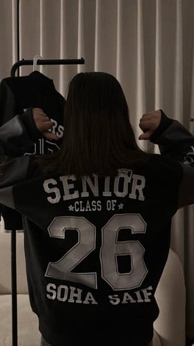 جاكيت سنيور أسود رمادي