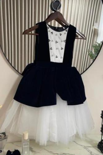 فستان العيد مخمل كحلي