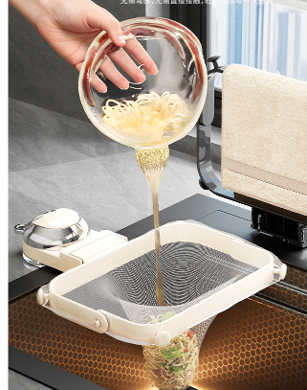 مصفاة سلة حوض المطبخ متعدد الأغراض مع كوب شفط لتخز...