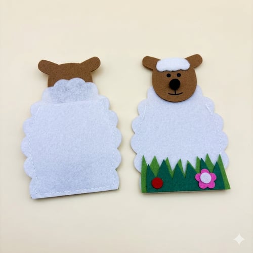 Eid gift envelope made of fabric in the shape of the Eid sheep