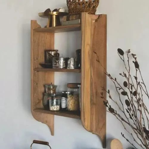 Elegant wall shelf for the kitchen and decor, 3 ti...