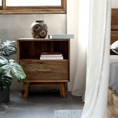 Komdina pine wood with drawer and shelf