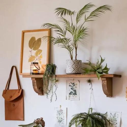 Wall shelf made of natural wood 120 cm
