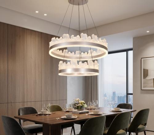 ثريا LED مودرن حلقات سحابية 60+40 سم – 1716