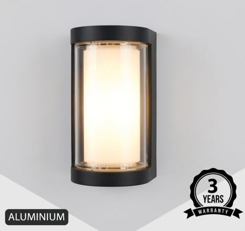 أبليك جداري خارجي اسطواني زجاجي 12 واط LED