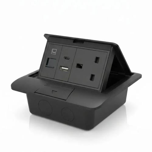 فيش أرضي مع USB + Type C + Cat6