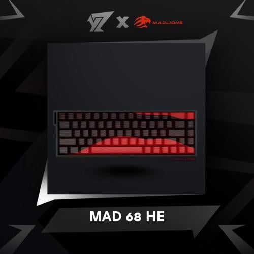 كيبورد ماد 68 أسود أحمر Keyboard Mad 68 He Black R...