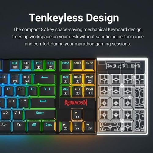 كيبورد ريدراقون كي552 سويتش أزرق ( اسود ) - Redrag...