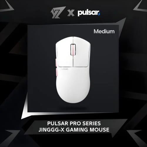 ماوس بولسار سلسلة برو جنق - اكس متوسط ( ابيض ) - ( Pulsar Pro Series Jinggg-x gaming Mouse ( white