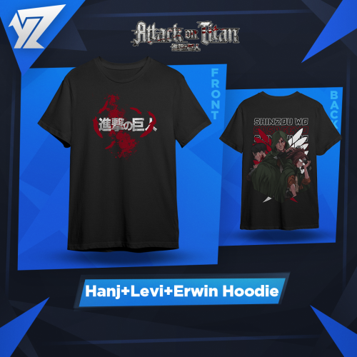 تي شيرت هانجي و ليفاي و ايروين - Hanji Levi Erwin...