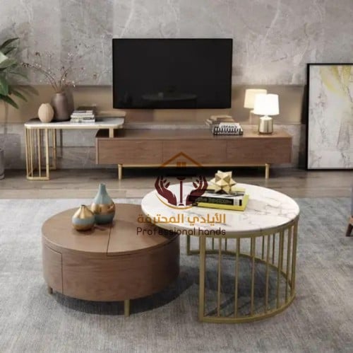 طاوله وسط مزدوجه معا طاوله تلفزيون
