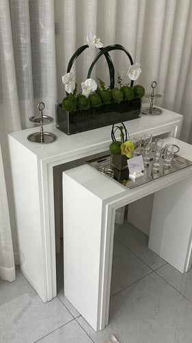 طقم مدخل خشب MDF أبيض – لمسة عصرية بنقاء التصميم