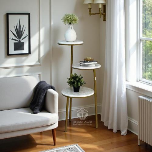 طاولة ركن ذهبي 3 دور