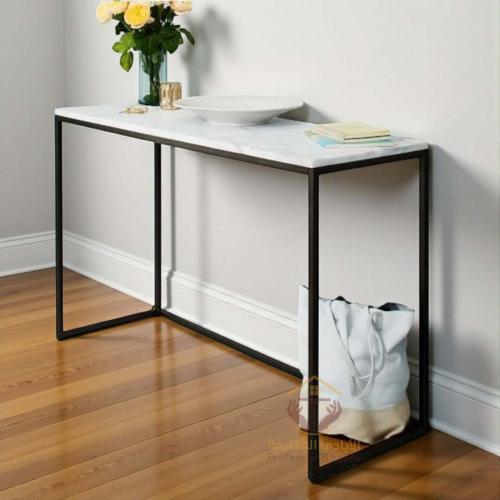 مدخل كونسول حديد أسود مطفي بسطح بديل رخام – تصميم...