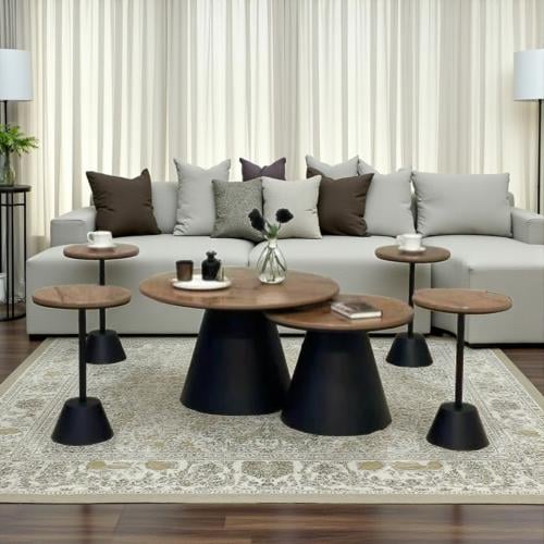 طقم طاولتين عمود مع 4خدمة