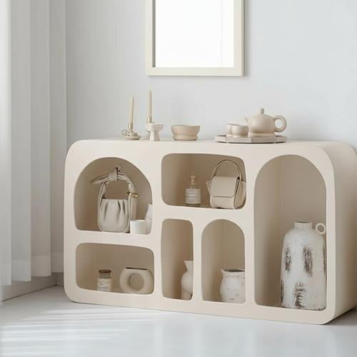 كونسول استقبال بلون أوف وايت – تصميم منحوت يعبّر ع...