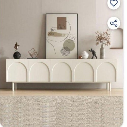 طاولة تلفزيون خشب MDF بلون بيج | تصميم عملي بأناقة...