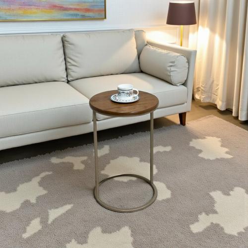 طاولة خدمة دائرية – تصميم خشبي فاخر بقاعدة شمباني...