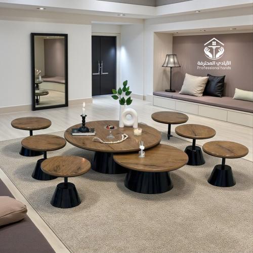 طقم طاولات ضيافة ارضي 8قطع
