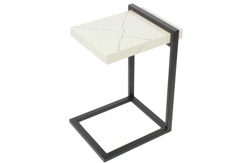 طاولة خدمة عصرية – قاعدة بديل رخام أبيض وهيكل حديد...