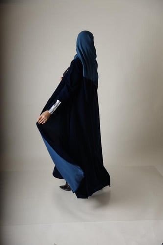 Navy Velvet Abaya