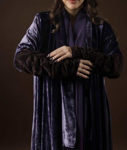 PURPLE VELVET DARK-PURPLE LACE