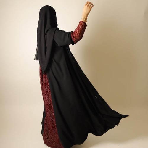 Black and Maroon Abaya