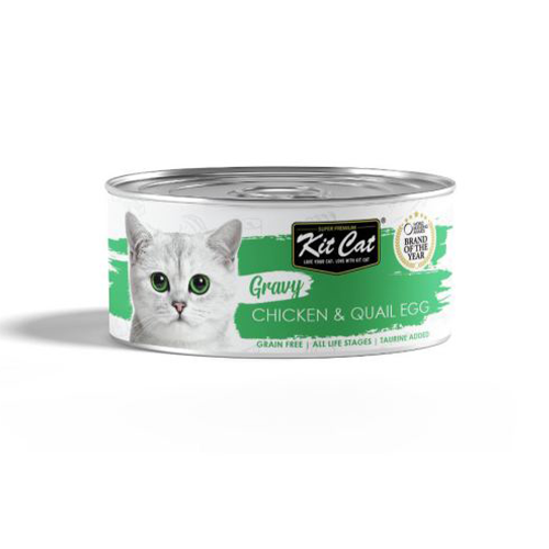 طعام قطط رطب كيت كات Kit Cat دجاج مع بيض السمان 70...