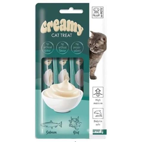 مكافآت للقطط ام بتس بالسالمون واللحم البقري 4×15 ج...