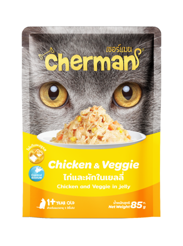 شيرمان طعام رطب للقطط البالغة بالدجاج مع الخضار في...