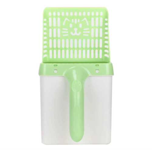 Plastic cat sand scoop with storage holder for easy cleaning