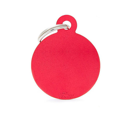 قلادة كلاب وقطط ماي فاميلي MyFamily شكل دائري أحمر