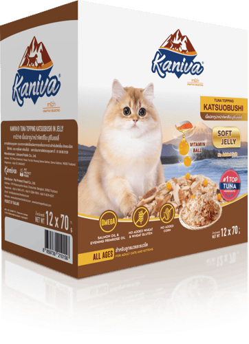 كرتون كانيفا طعام رطب للقطط بالتونة مع الكاتسوبوشي...