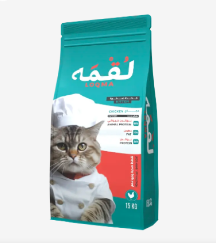 لقمه طعام جاف للقطط الصغيرة بالدجاج 15 كيلو