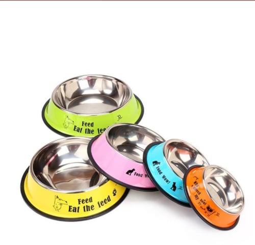 صحن ستيل كبير للكلاب والقطط xl كبير