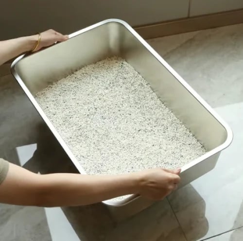 ليتر بوكس ستانلس ستيل للقطط كبير الحجم مقاس 60 × 4...