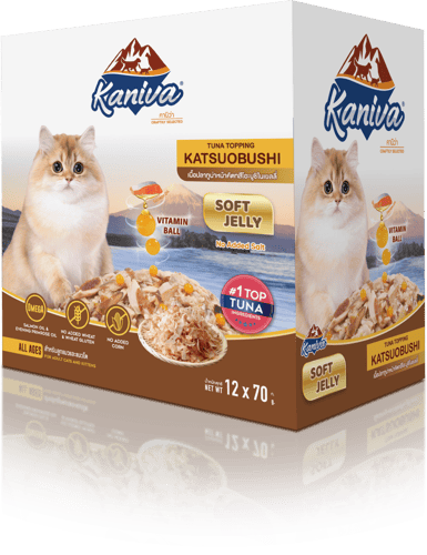 كرتون كانيفا طعام رطب للقطط بالتونة مع الكاتسوبوشي...