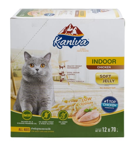 كرتون كانيفا اندور طعام رطب للقطط المنزلية بالدجاج...