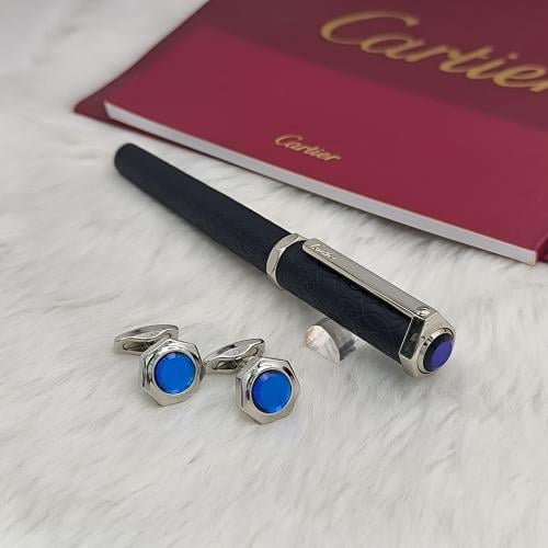 طقم قلم وكبك كارتير CARTIER